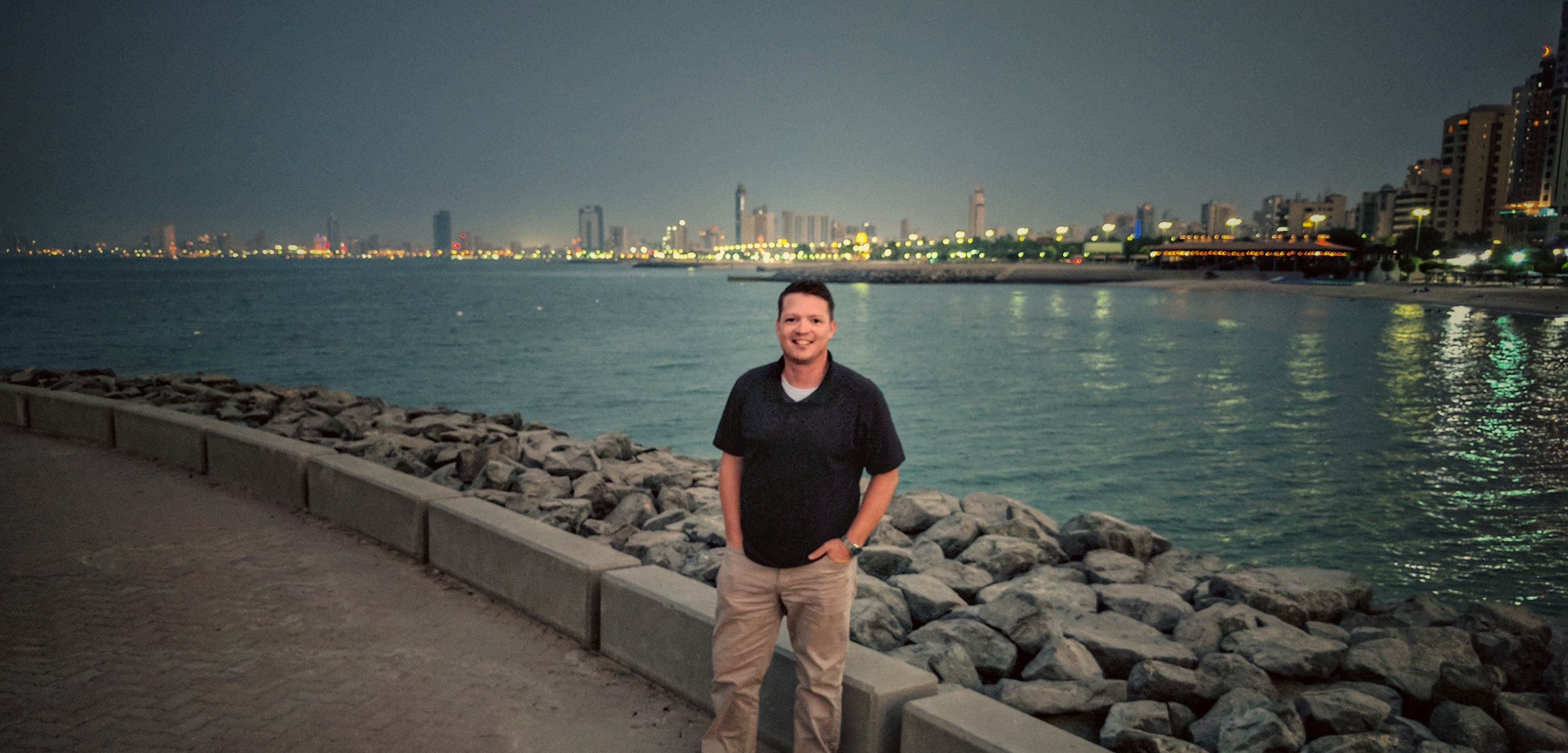 Chad with Kuwait City skyline in the background